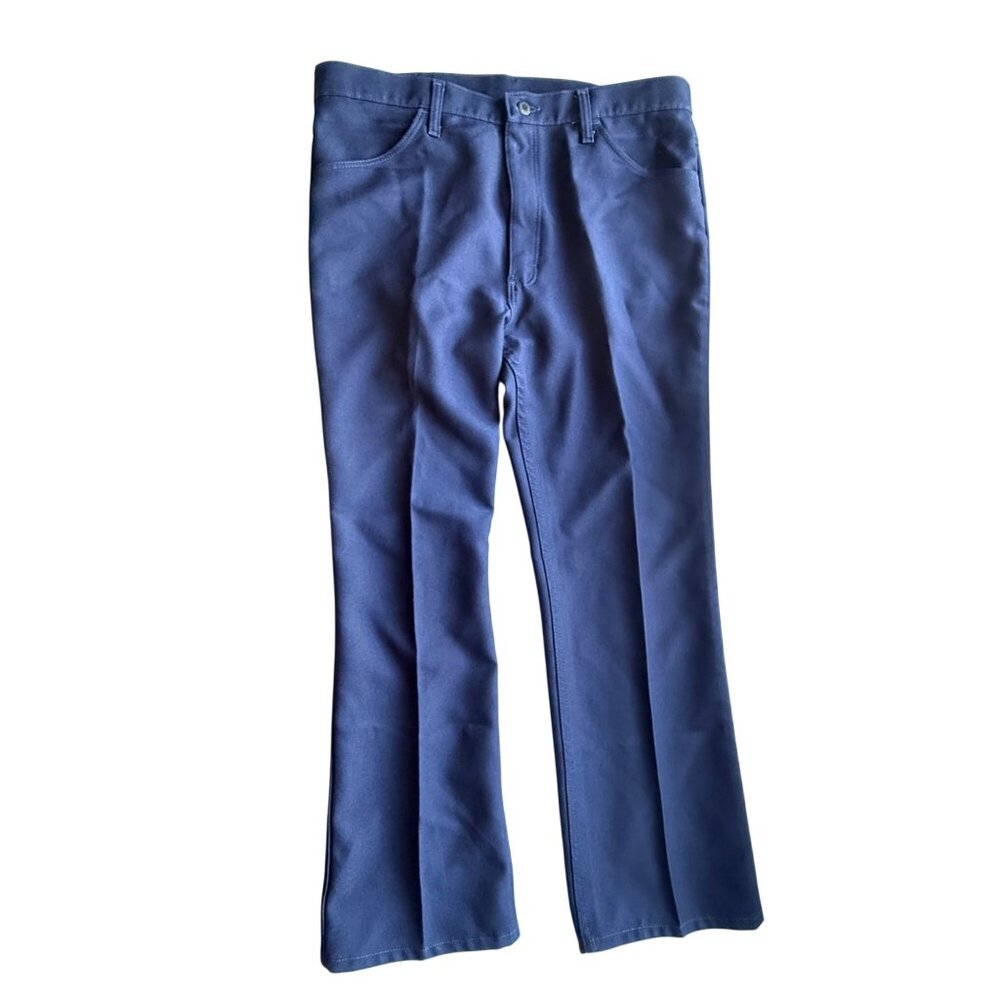Wrangler Pants Mens 38x30 Navy Polyester Western Rockabilly Core Creased